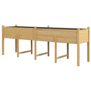 Jardinière sur pied potager grande taille inserts d'irrigation + feutre de drainage inclus bois sapin pré-huilé