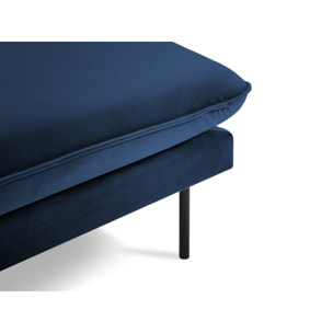 Méridienne droite "Vienna" en velours bleu roi
