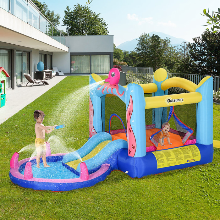 Castillo Hinchable para Niños de +3 Años con Tobogán Cama de Salto Piscina Incluye Inflador y Bolsa de Transporte para Interior Exterior 360x175x180 cm Multicolor