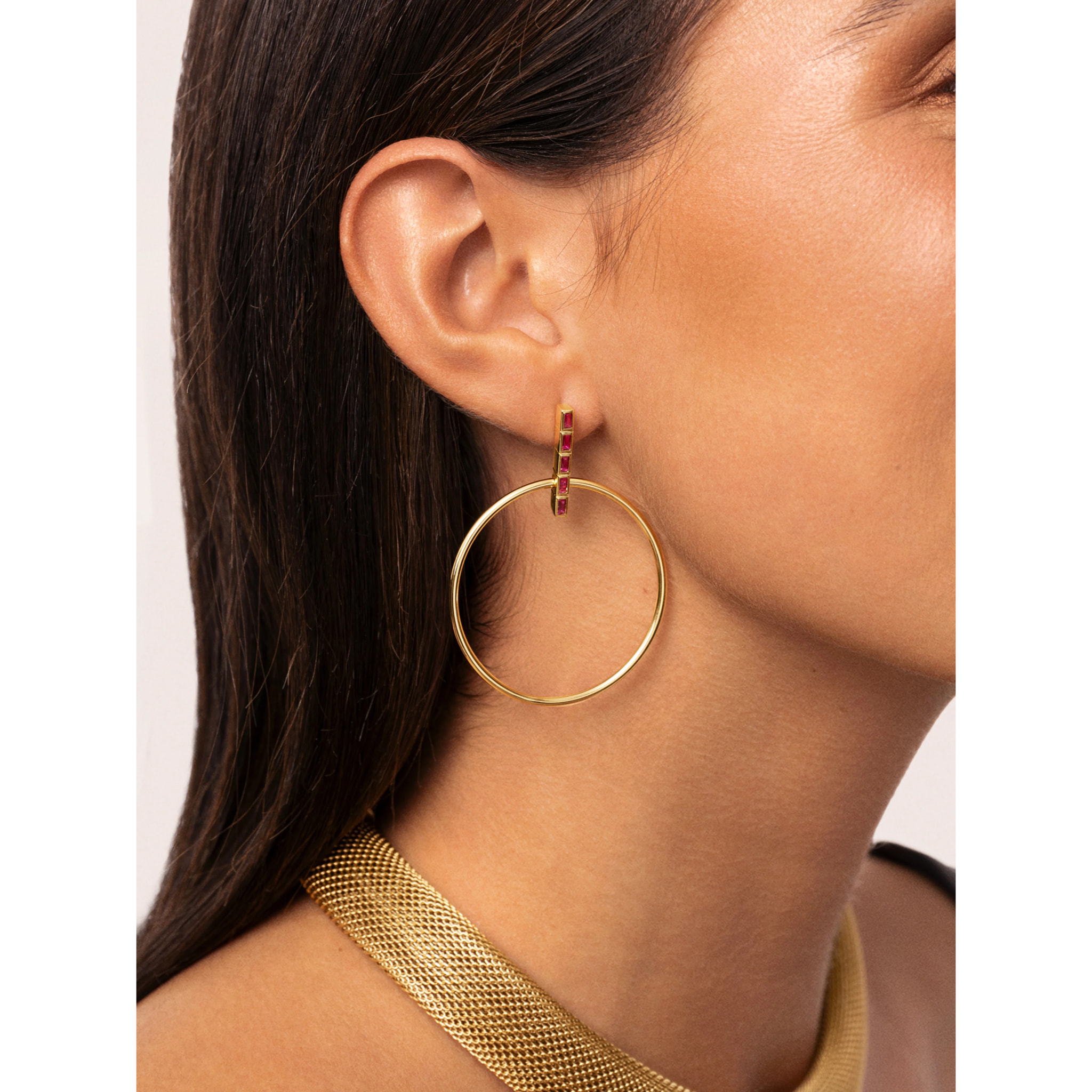 Pendientes Ophelia Rosa Baño Oro