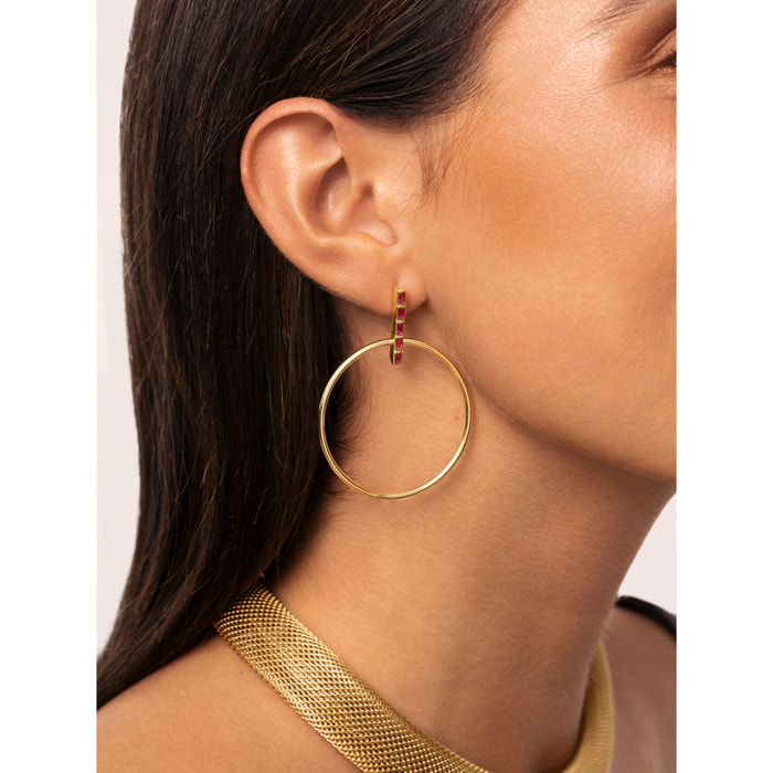 Pendientes Ophelia Rosa Baño Oro