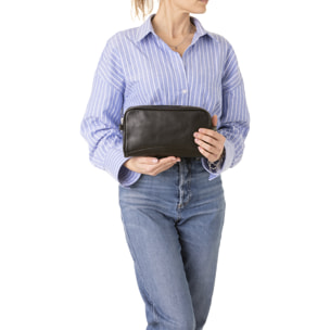 Pochette  unisex In Vera pelle Made in Italy 24x18x7 cm