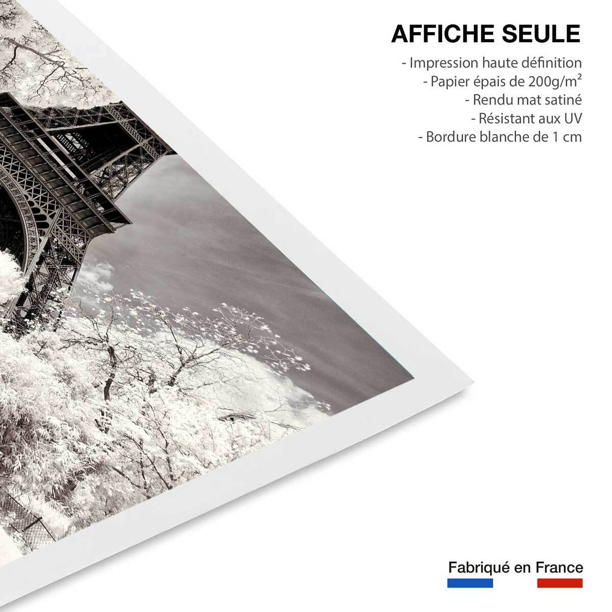Affiche paris winter white la tour eiffel Affiche seule