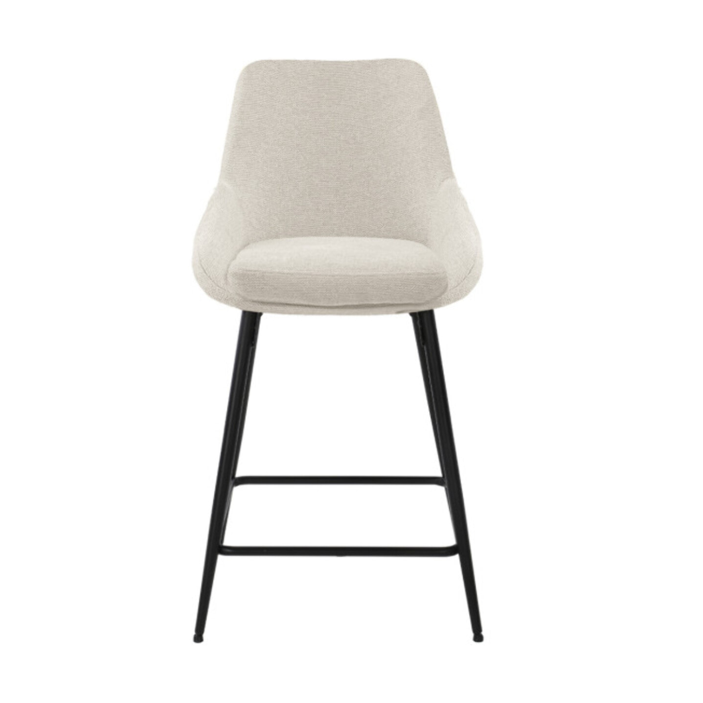Chaise de bar en tissu avec pieds évasés en métal noir - MONDO