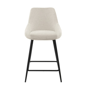 Chaise de bar en tissu avec pieds évasés en métal noir - MONDO