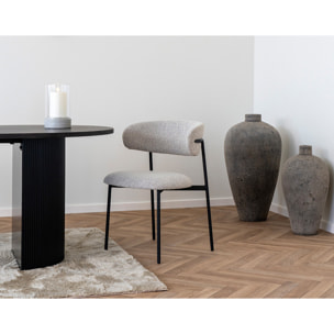 Erica - lot de 2 chaises en tissu bouclette - pieds en acier - Beige