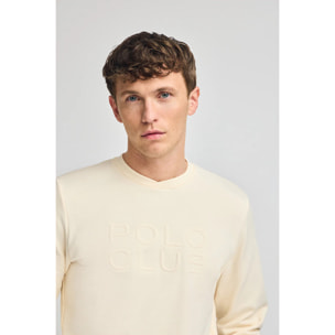 Sudadera holgada Iconic color crudo con logo en relieve