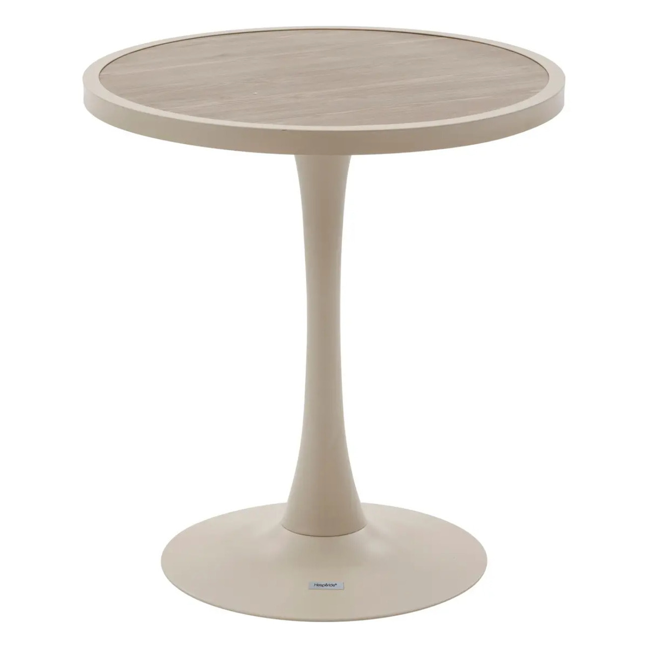 Table de jardin bistro "Ovialon" effet bois argile & lin en aluminium