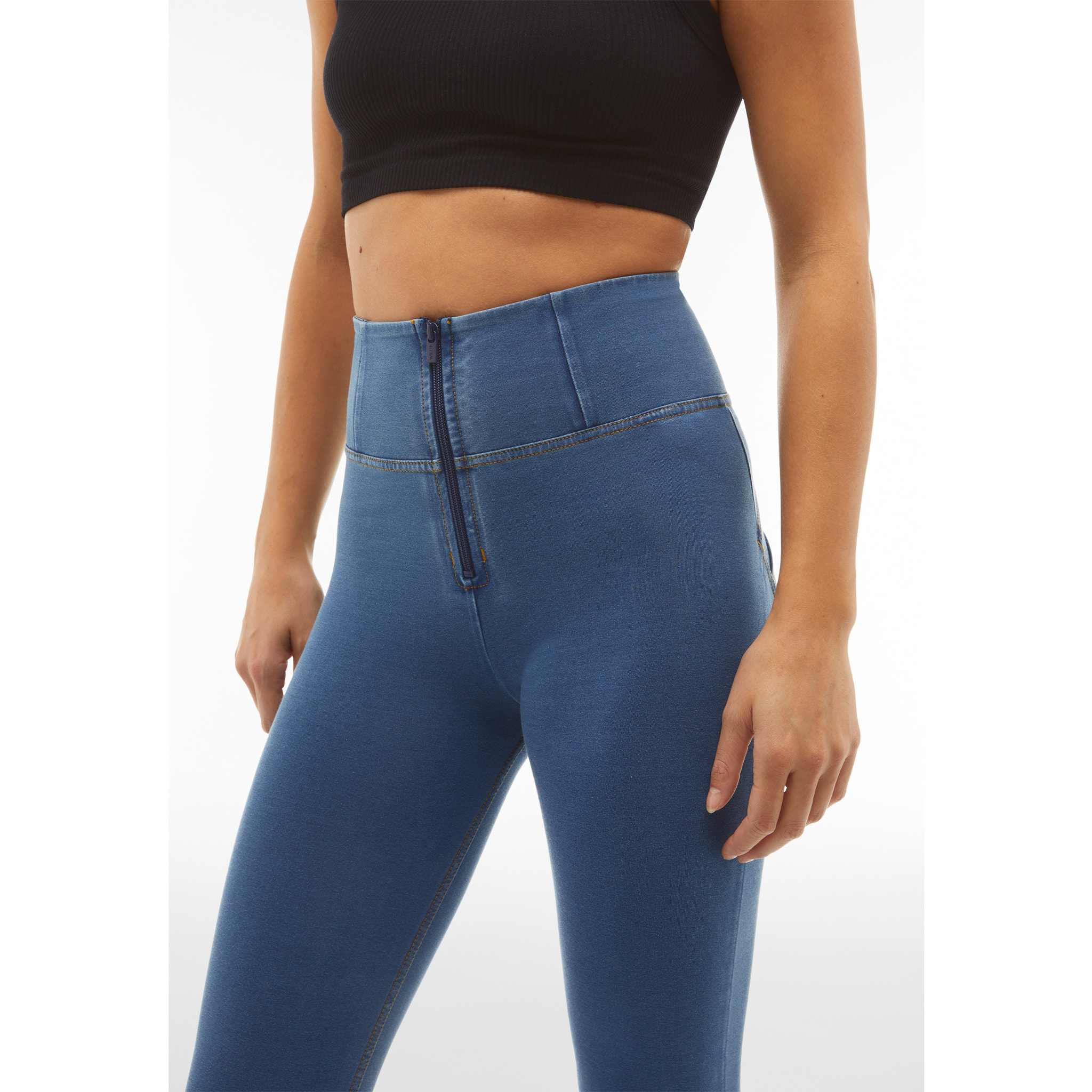 Jeggings push up WR.UP® 7/8 superskinny vita alta con zip