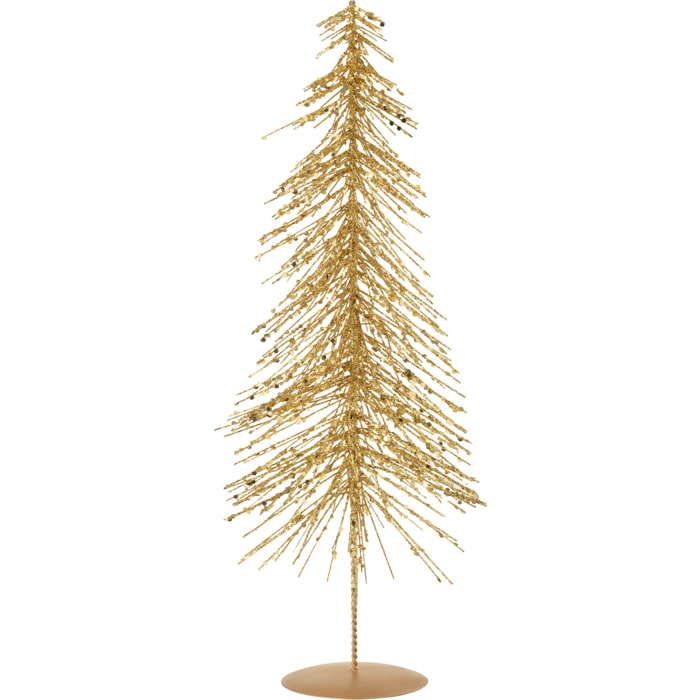 J-Line décoration Sapin De Noël Paillettes - plastique - or - medium