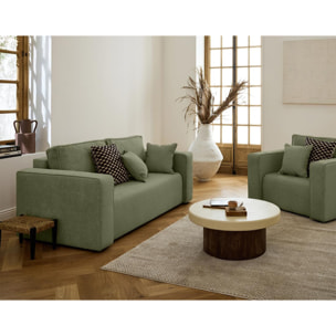 Topaze - canapé droit 2 places - en tissu - Vert