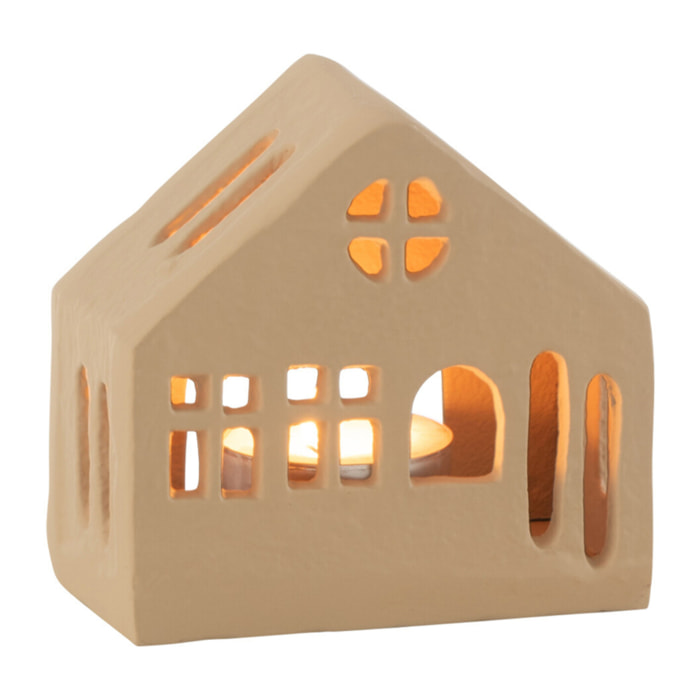 J-Line bougeoir Maison Goa - aluminium - beige