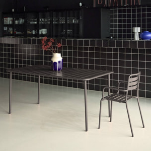 Table de jardin métal 6-8 places. anthracite. Amelia. 160x90xH72.5cm