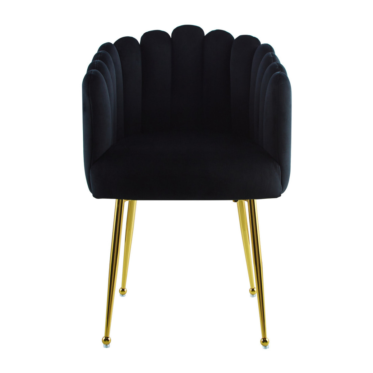 Sedia di design Muna in velluto verde con gambe oro