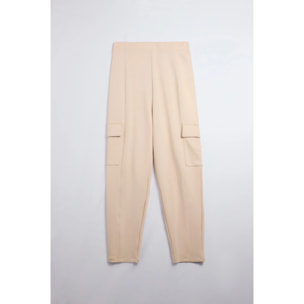 Pantaloni cargo fluidi color avorio