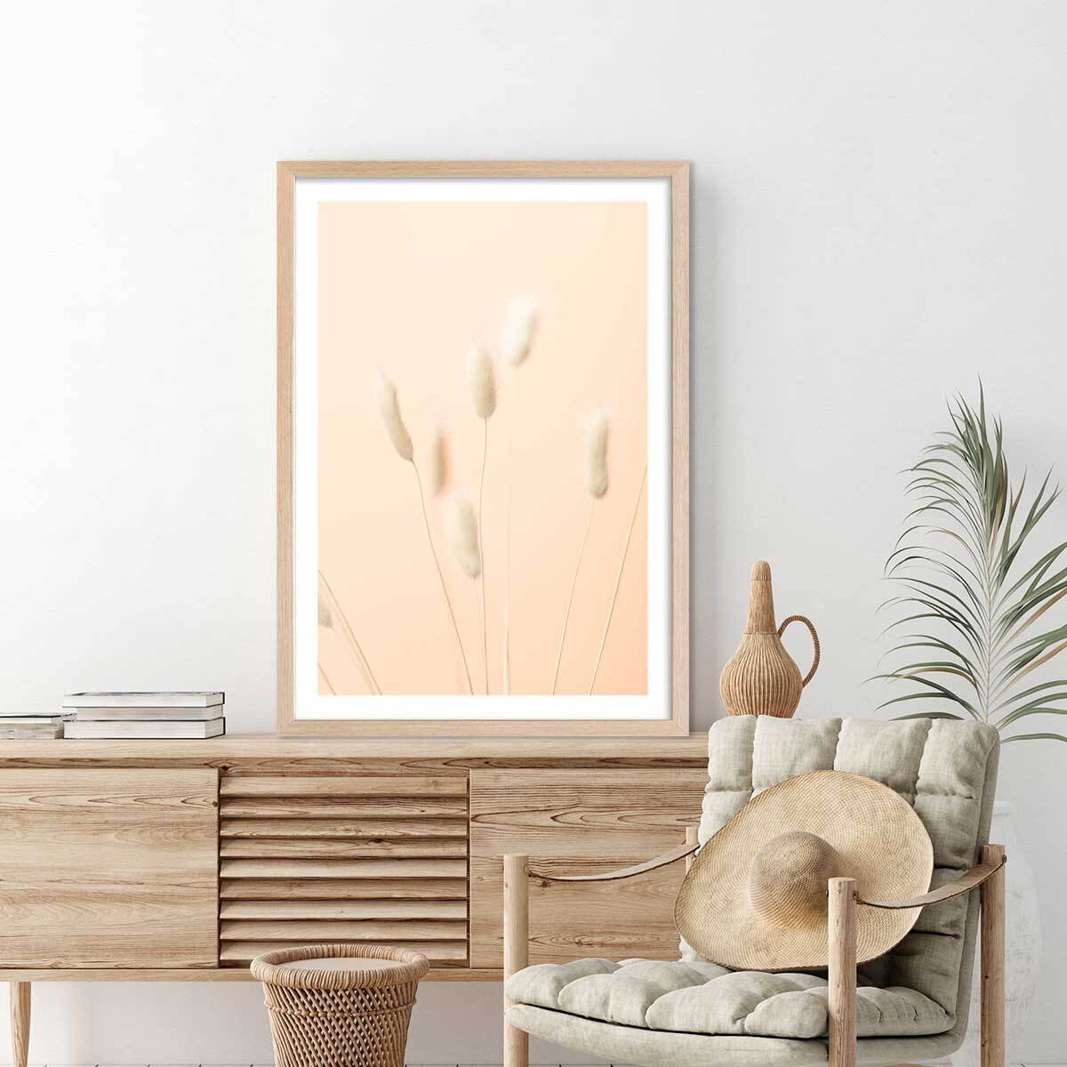 Affiche  scandi pampa Affiche + cadre en bois - Chêne