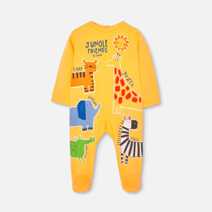 Pelele recién nacido, algodón estampado, mangas largas