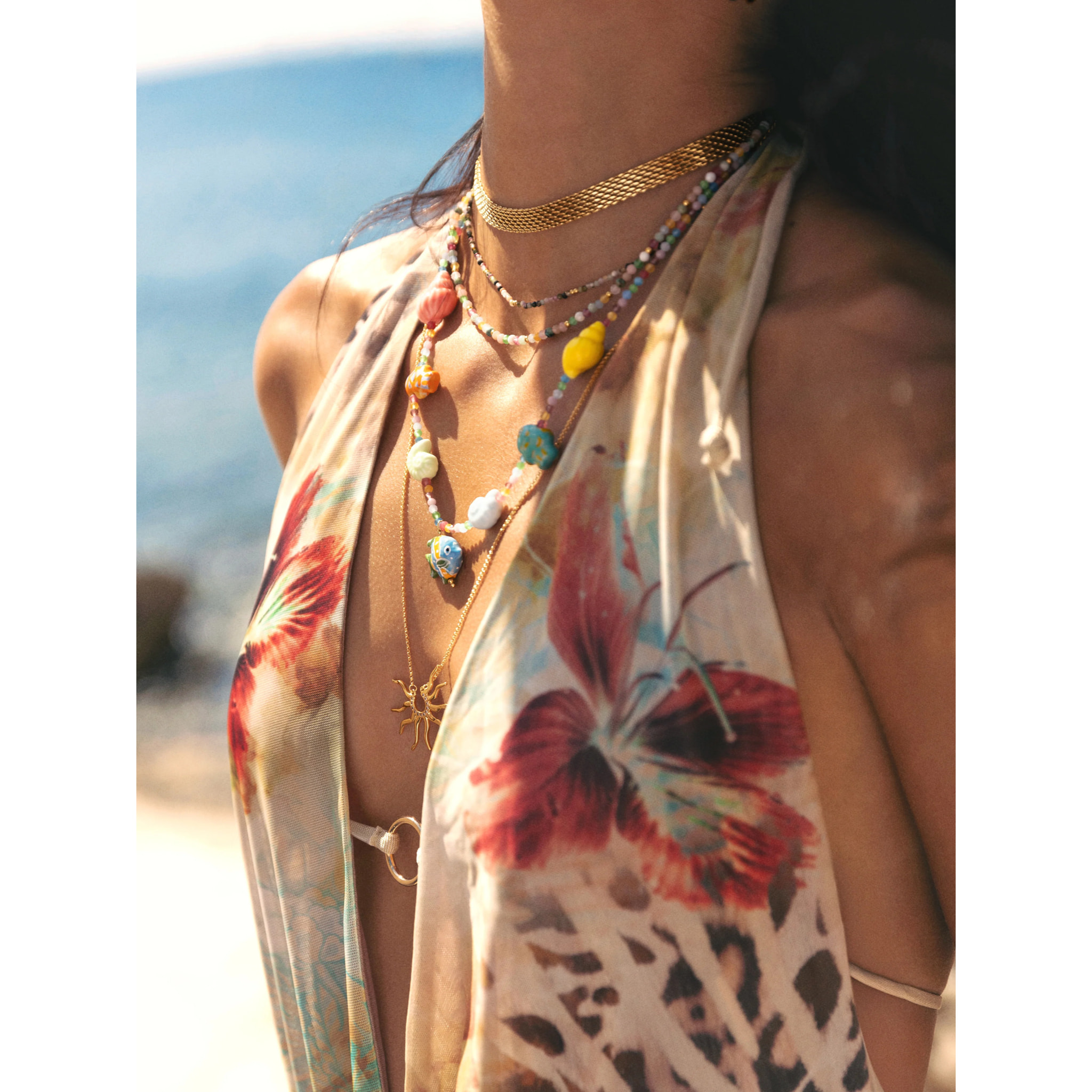 Collana Tape  in Acciaio Placcato Oro