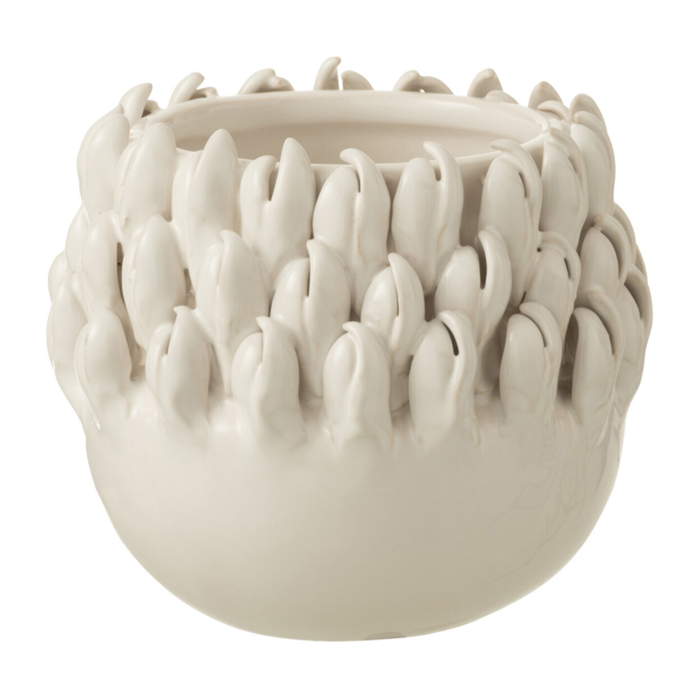 J-Line cachepot Ibiza - cramique - blanc - small - Ø 13.50 cm