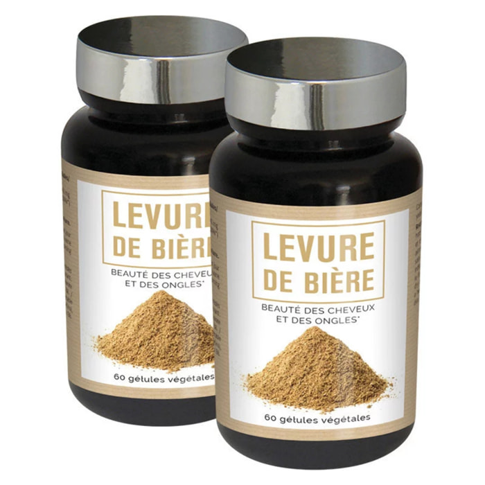 NUTRIEXPERT - Levure de bière - Beauté et santé des cheveux et des ongles - Concentré de nutriments - 60 gélules végétales - Lot de 2 produits