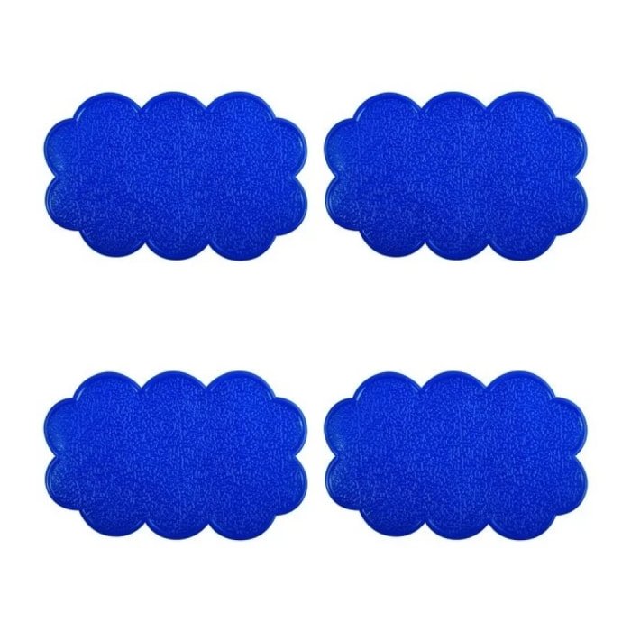 Lot de 4 Tapis antiderapants de douche ou baignoire PVC NUAGES 14,5x9cm Bleu Marine MSV