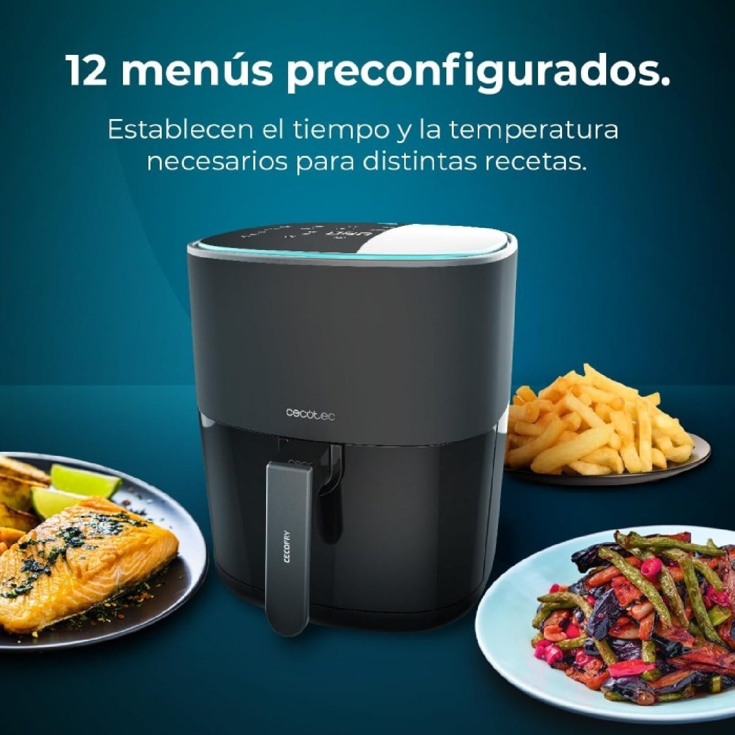 Freidora de Aire sin Aceite de 6,5L Cecofry Fantastik 6500 Pack 1700W,Tecnología