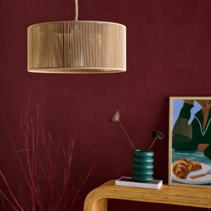 Suspension luminaire chanvre Zélie naturel Ø 40cm