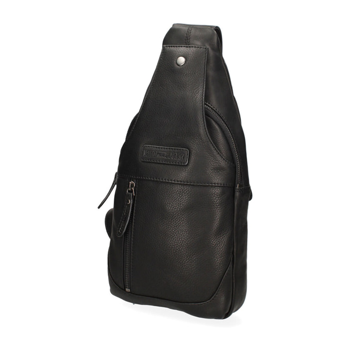Zaino monospalla  da uomo In Vera pelle Made in Italy 21x41x7 cm