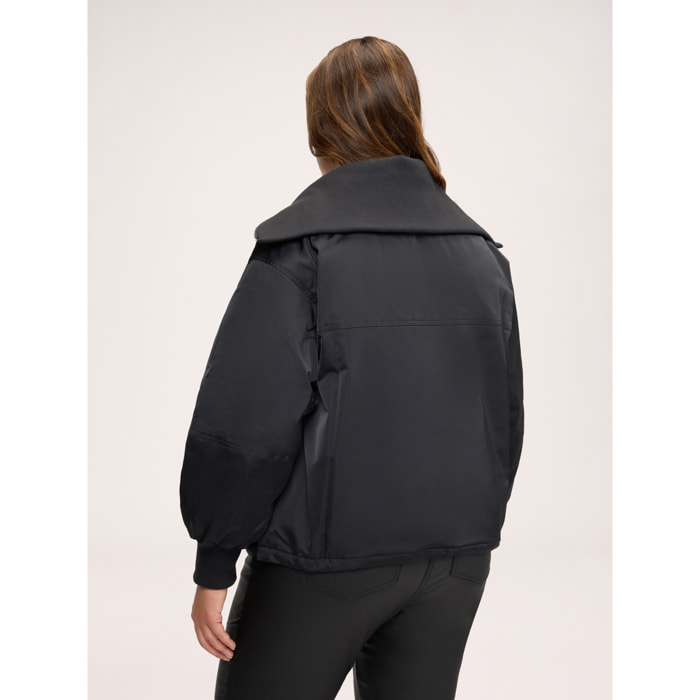 Fiorella Rubino - Giacca bomber con collo alto - Nero