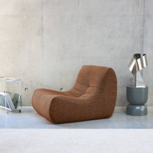 Fauteuil chauffeuse en bouclette texturée terracotta style contemporain 1 place
