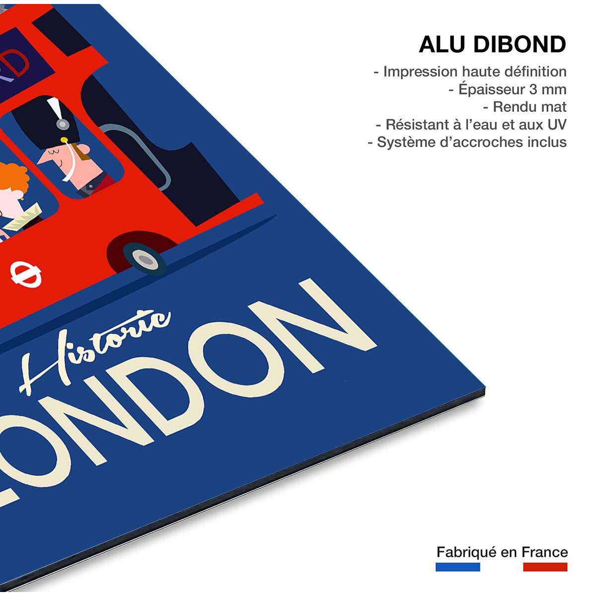 Tableau retro bus london Tableau alu Dibond
