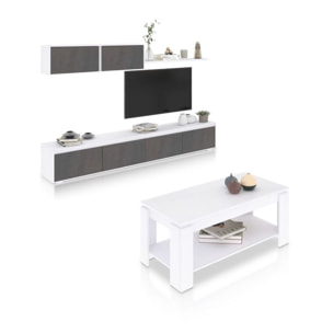 Pack salón con mesa de centro Arlet Plus Blanco Artik (Blanco Mate) - Óxido