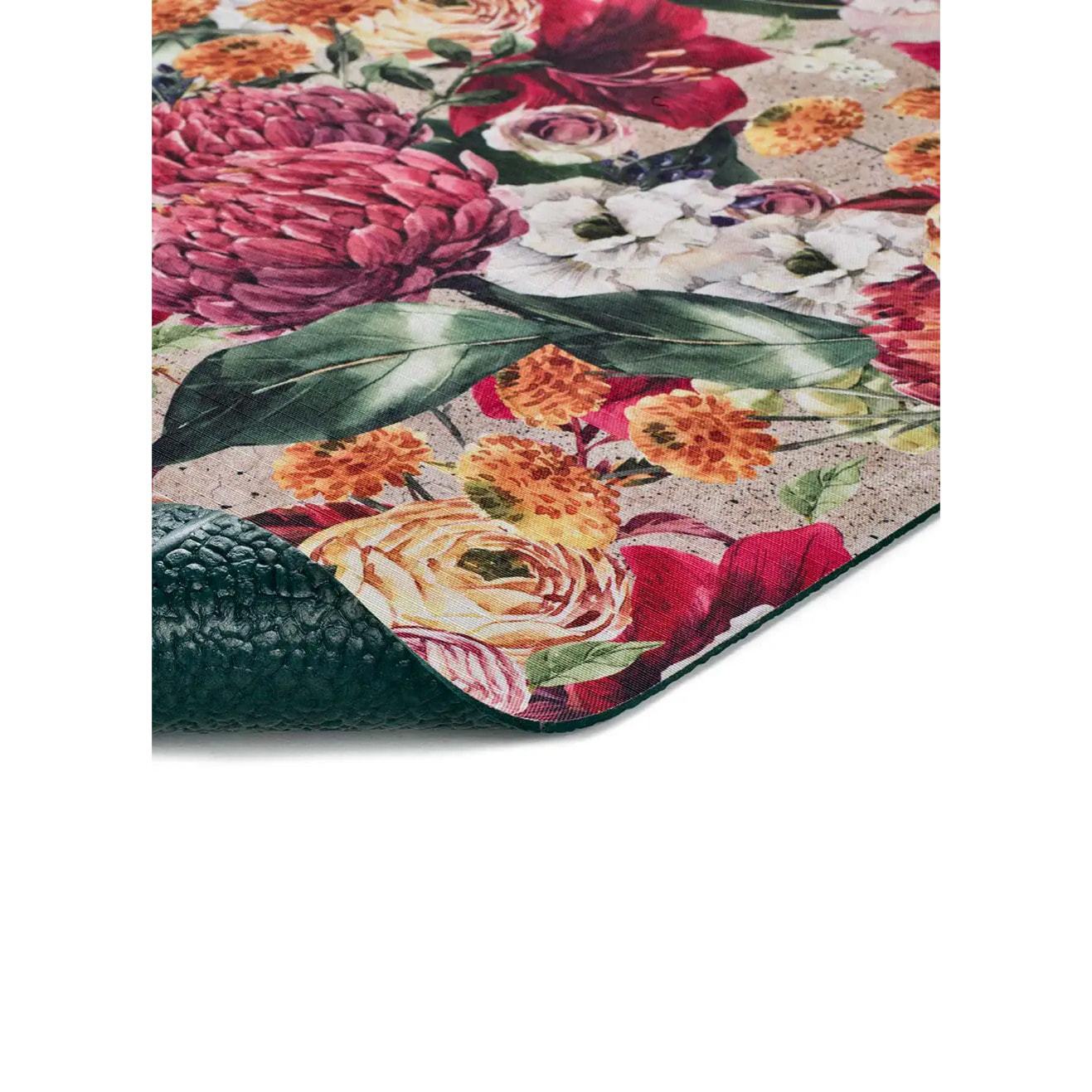 RICCI Alfombra vinílica de cocina dibujos con flores en rojo, varias medidas disponibles.