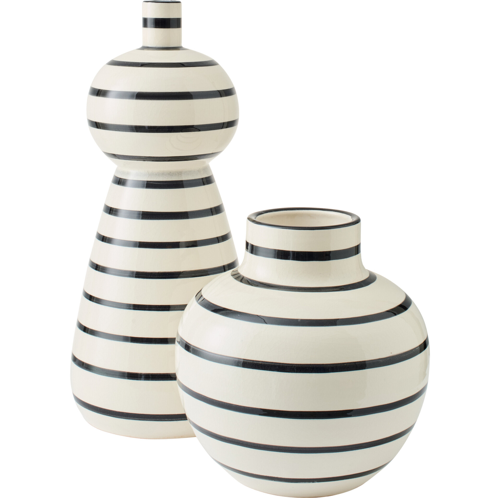 J-Line Vase - céramique - noir/blanc