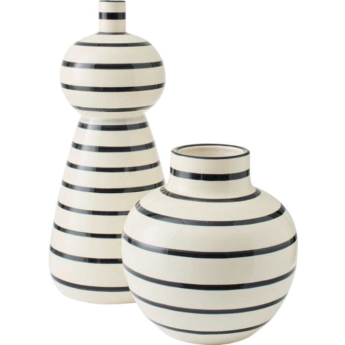 J-Line Vase - céramique - noir/blanc