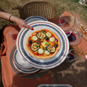 Lot de 6 assiettes à pizza en faïence blanche 32cm AMATXI