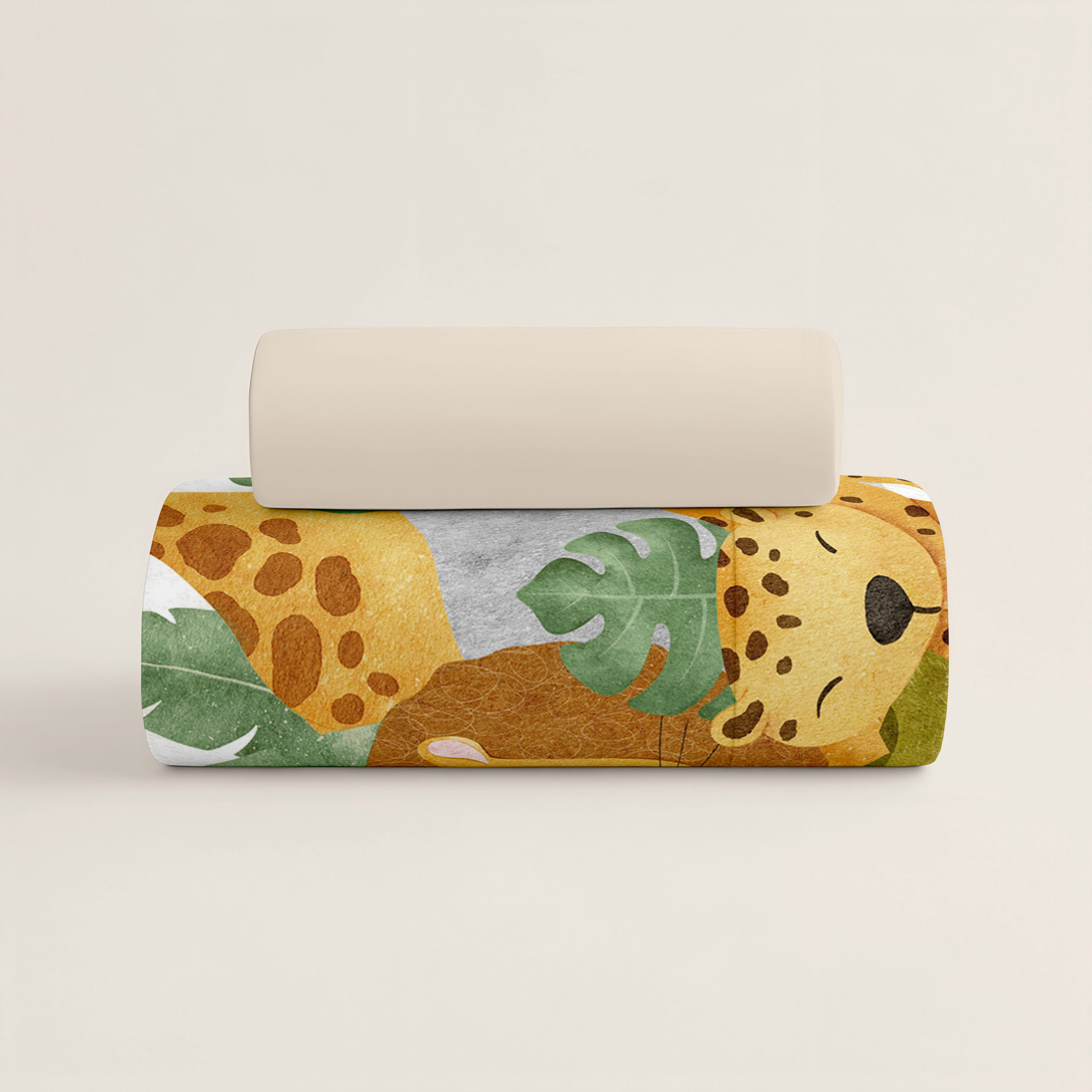 Naturals - Funda Nórdica Estampada - Infantil - 100% Algodón - Incluye 1 Funda de Almohada - Safari