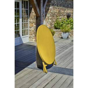 MARIUS - Ensemble repas de jardin 4 places en aluminium Jaune moutarde