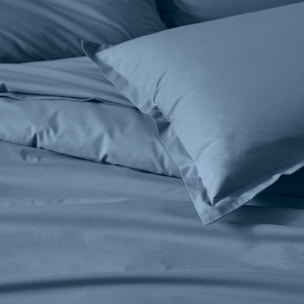 Taie d’oreiller percale de coton made in France - Bleu Pétrole