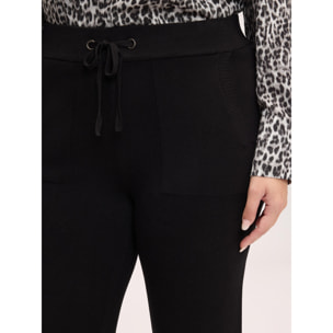 Fiorella Rubino - Joggers in maglia fine misto viscosa - Nero