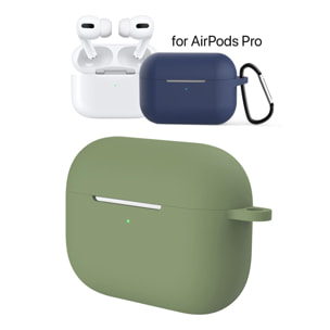 Funda de silicona para base de carga de AirPods Pro, con mosquetón