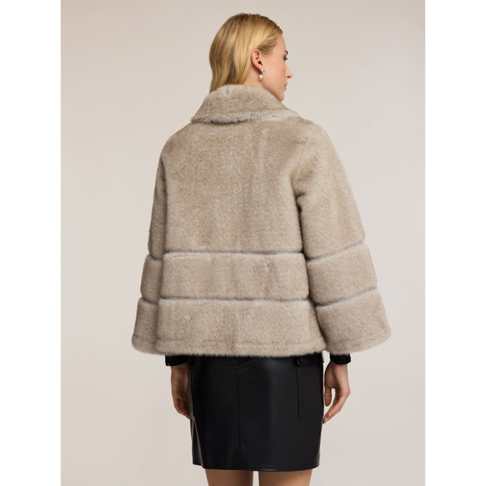 Motivi - Chaqueta efecto teddy con cremallera - Gris