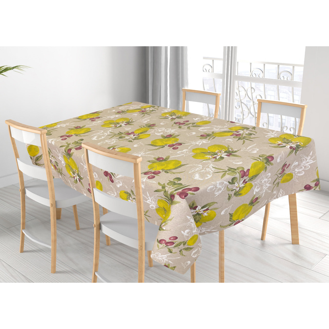 Tovaglia Cucina In Misto Cotone Made In Italy Disegno Capri 140x240