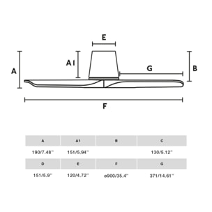 HEY TUB S Ventilatore a soffitto  bianca