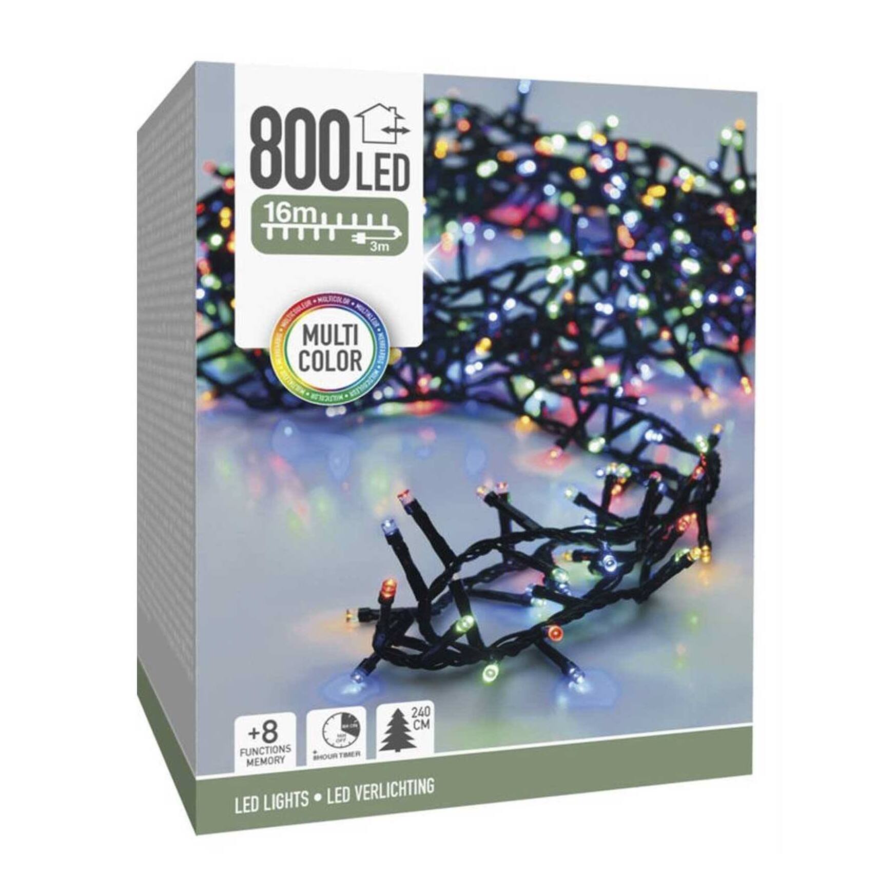 Guirnalda iluminación navideña con 800 led multicolor - 16 metros