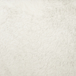 Pouf pliant "Ezzio" fourrure blanche