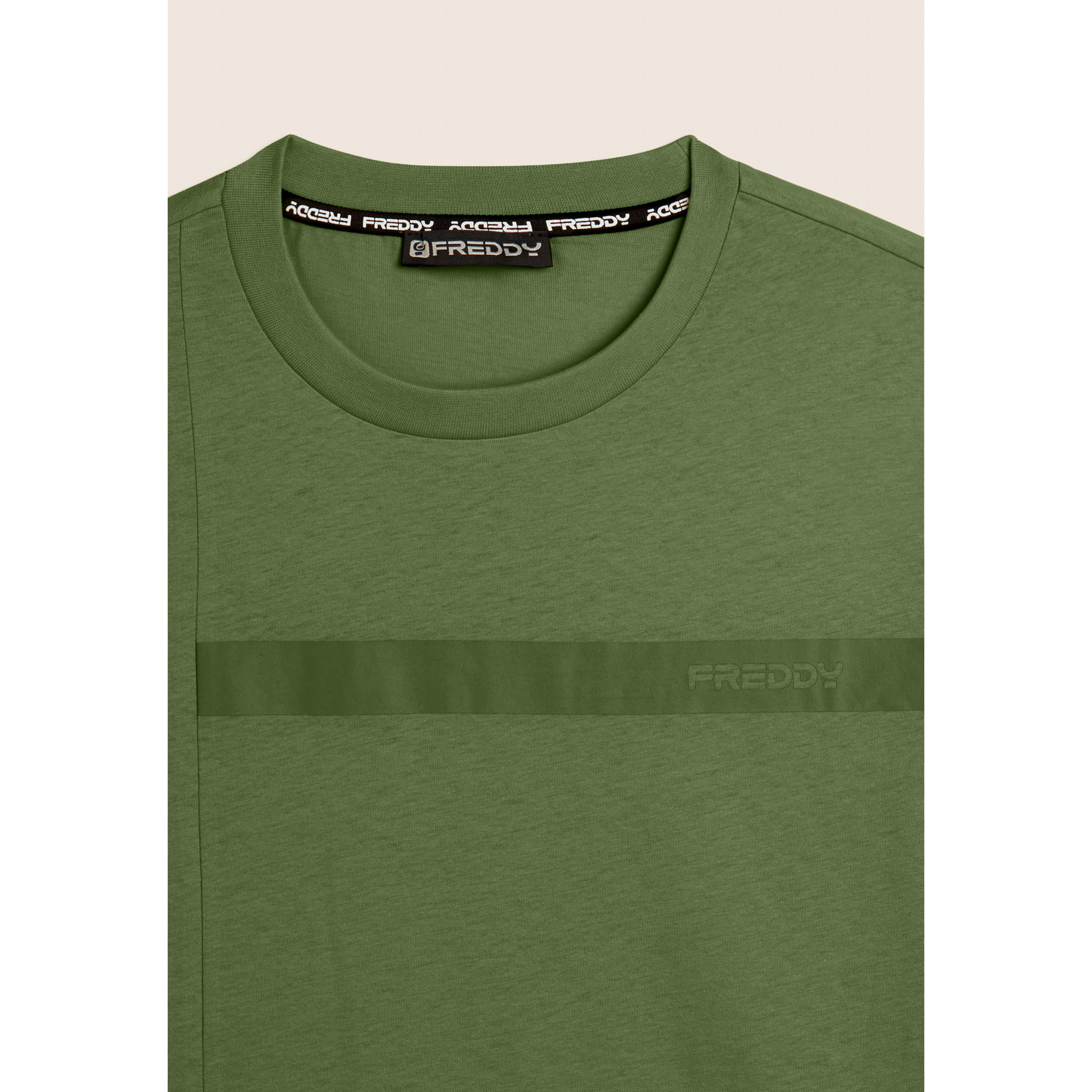 T-shirt in jersey con stampa logo tono su tono