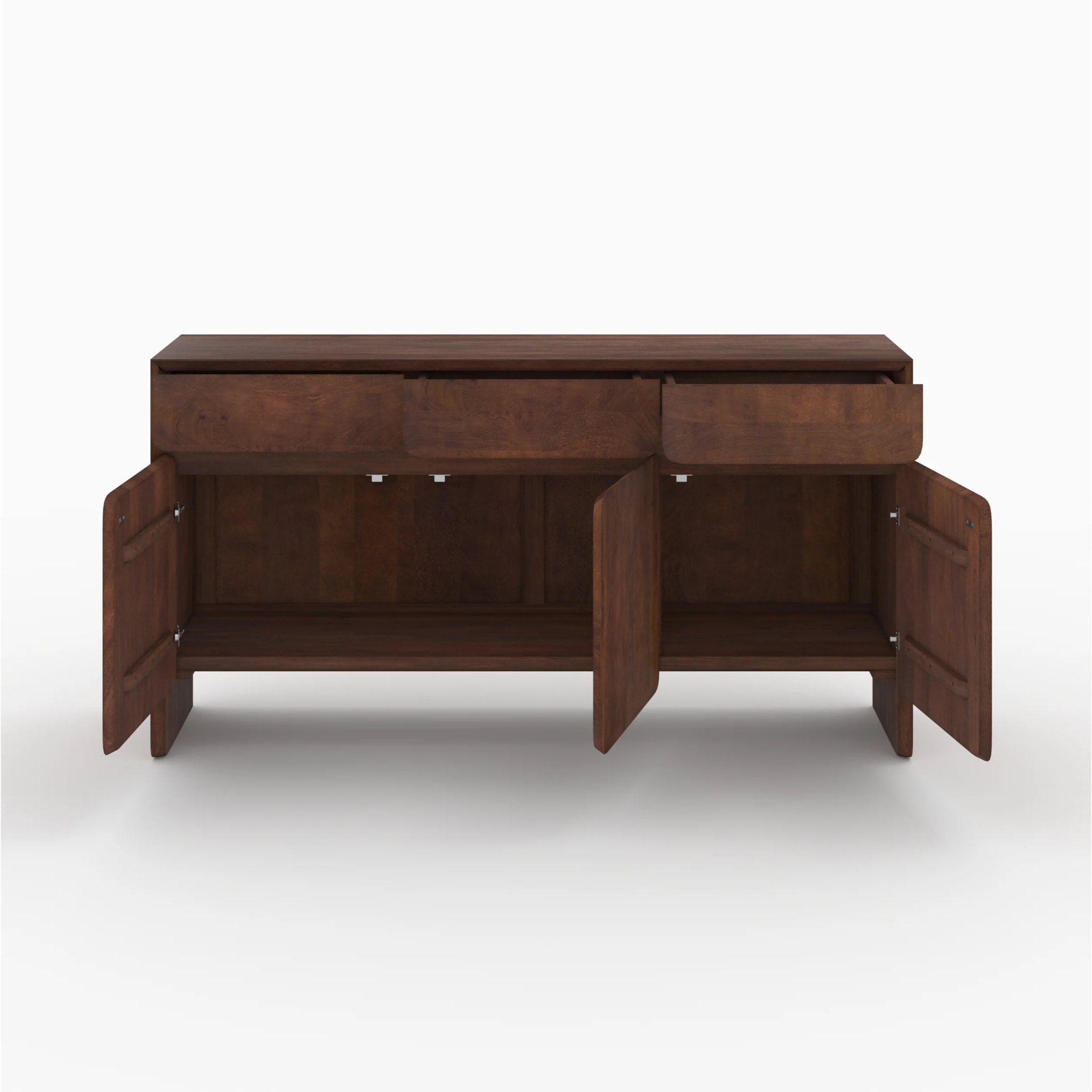 Buffet en bois de manguier avec 3 portes et 3 tiroirs - Achille