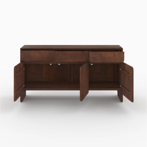 Buffet en bois de manguier avec 3 portes et 3 tiroirs - Achille