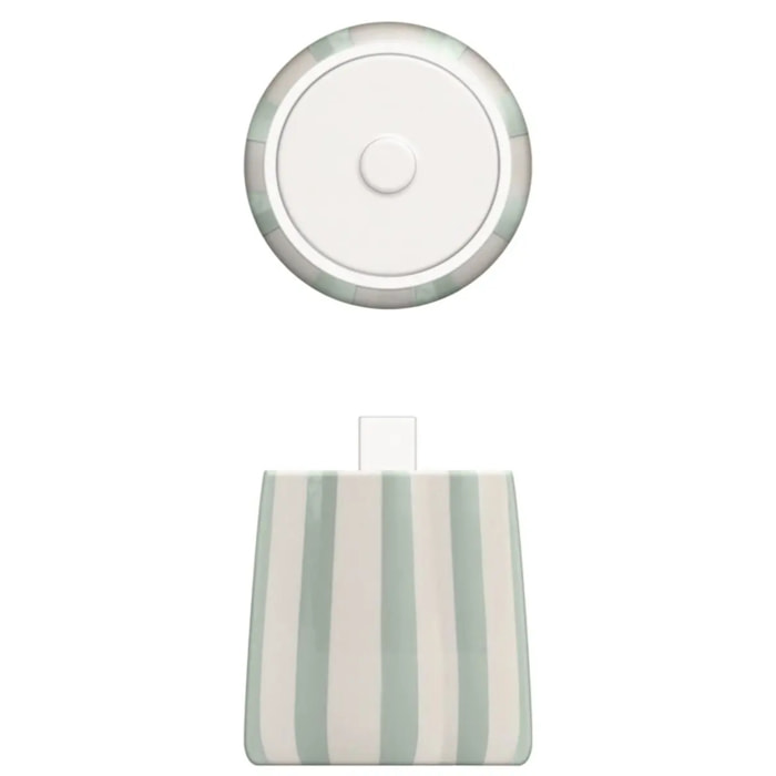 Pot à cotons Strio 10,2 x 12,8 cm vert